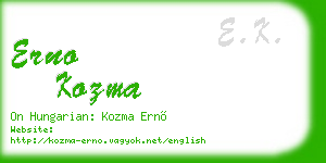 erno kozma business card