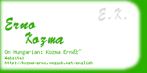 erno kozma business card